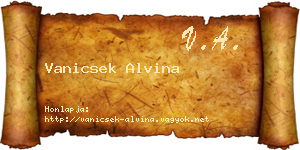 Vanicsek Alvina névjegykártya